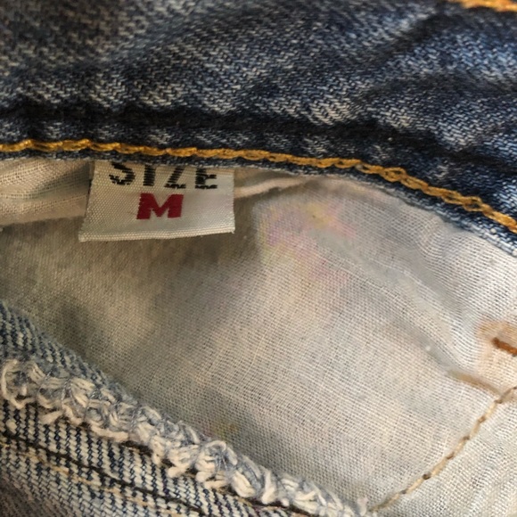 Denim Mini Distressed Skirt by HFH Advocacy Induct 2006 Orange Button SZ M - Picture 12 of 12